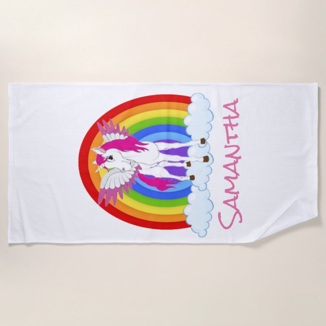 Magical Unicorn Beach Towel! Towel (Front)