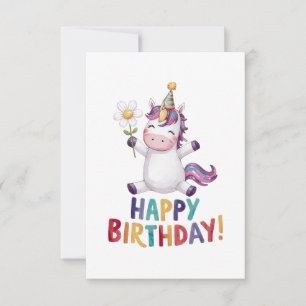 Magical Unicorn Birthday Design Thank You Card