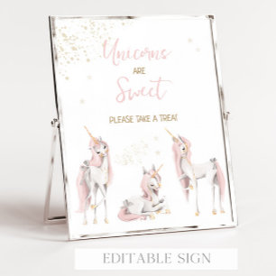 Magical Unicorn Birthday Favours Sign 