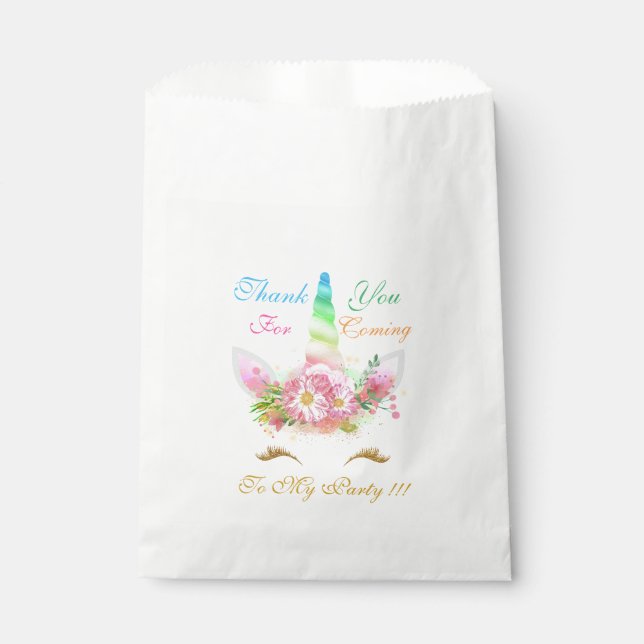 Magical Unicorn Birthday Gift Favour Bags (Front)