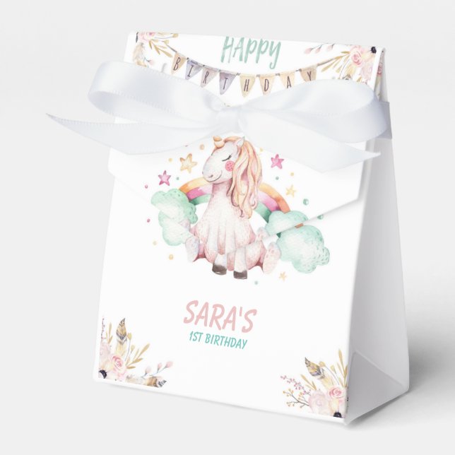 Magical Unicorn birthday giveaways Favour Box (Front Side)