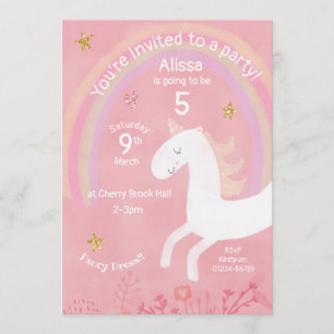 Magical Unicorn Birthday Invitation