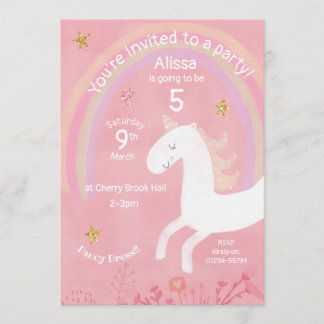 Magical Unicorn Birthday Invitation