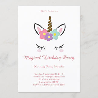 Magical Unicorn Birthday Invitation