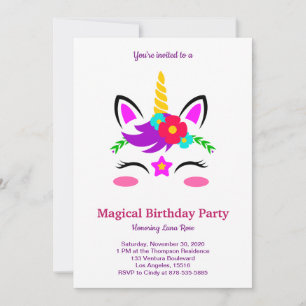 Magical Unicorn Birthday Invitation