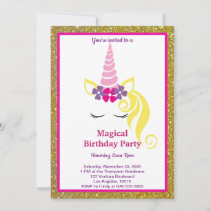 Magical Unicorn Birthday Invitation