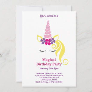 Magical Unicorn Birthday Invitation