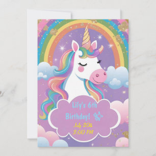 Magical Unicorn Birthday Invitation