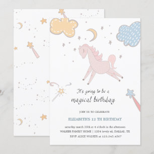 Magical Unicorn   Birthday Invitation