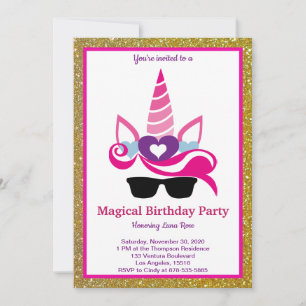 Magical Unicorn Birthday Invitation