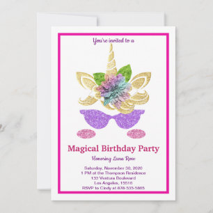 Magical Unicorn Birthday Invitation
