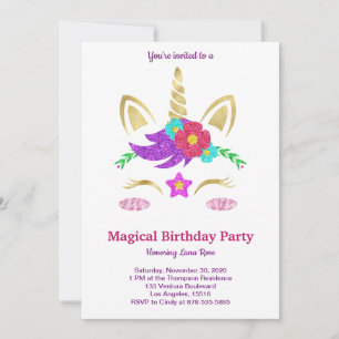 Magical Unicorn Birthday Invitation