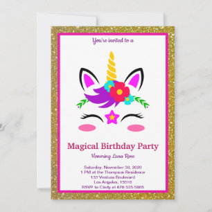 Magical Unicorn Birthday Invitation