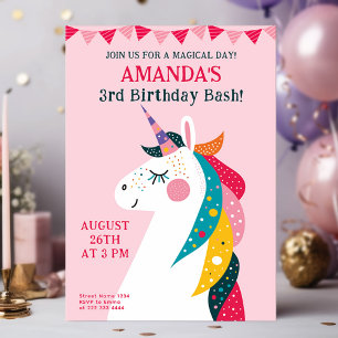Magical unicorn birthday  invitation