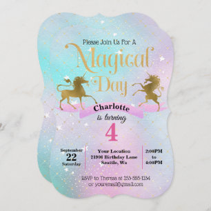 Magical Unicorn Birthday Invitation
