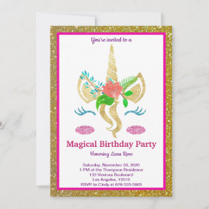 Magical Unicorn Birthday Invitation