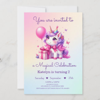 Magical Unicorn Birthday Invitation