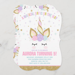 Magical Unicorn Birthday Invitation Unicorn Party