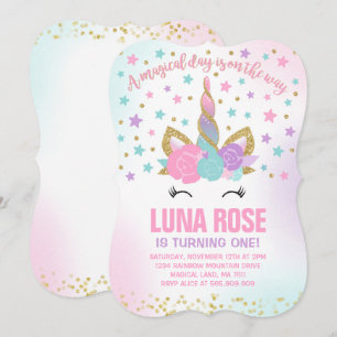 Magical Unicorn Birthday Invitation Unicorn Party