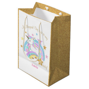 Magical Unicorn Birthday  Medium Gift Bag