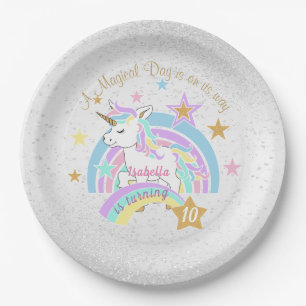 Magical Unicorn Birthday Paper Plate