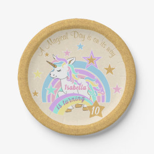 Magical Unicorn Birthday Paper Plate
