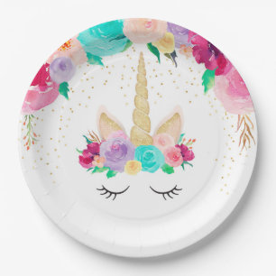 Magical Unicorn Birthday Party Baby Shower Plates