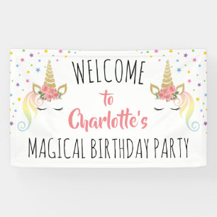 Magical Unicorn Birthday Party Banner