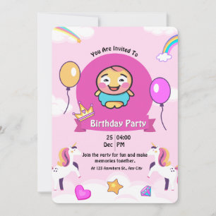 Magical Unicorn Birthday Party Invitation