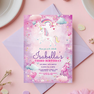 Magical Unicorn Birthday Party Invitation