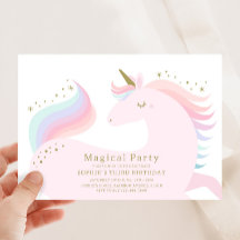 Magical Unicorn Birthday Party Invitation