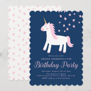 Magical Unicorn Birthday Party Invitation