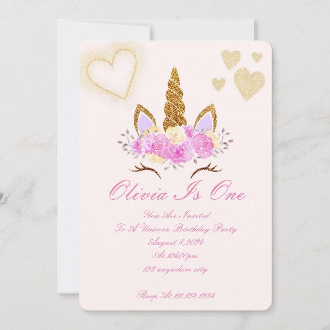 MAGICAL UNICORN BIRTHDAY PARTY INVITATION (Front)