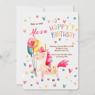 Magical Unicorn Birthday Party Invitation
