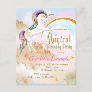 Magical Unicorn Birthday Party Invitations