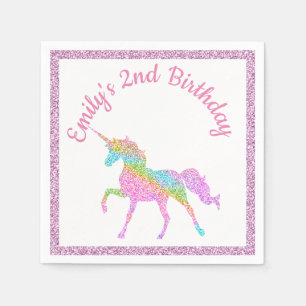 Magical Unicorn Birthday Personalised Napkin