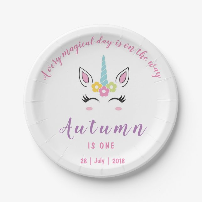 Magical Unicorn Birthday Plates (Front)