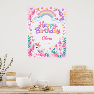 Magical Unicorn Birthday Poster