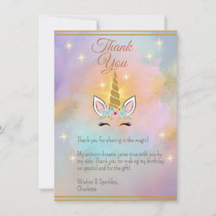 Magical Unicorn Birthday Thank You Card