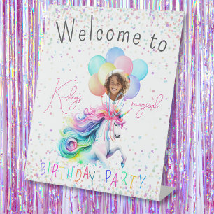 Magical Unicorn Birthday Welcome Sign