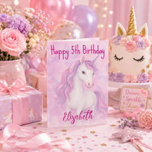 Magical Unicorn Birthday Wishes Card