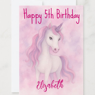 Magical Unicorn Birthday Wishes Card