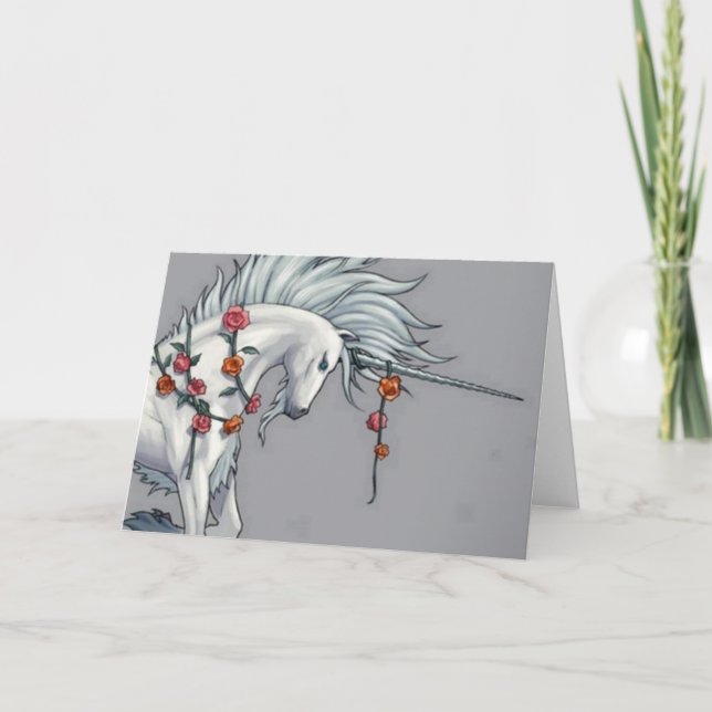 Magical Unicorn Blank Greetings Card (Front)