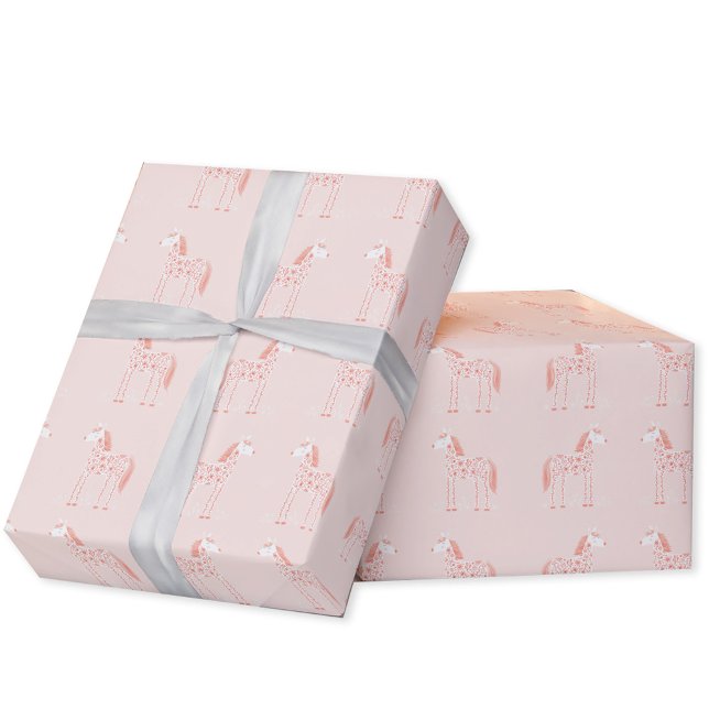 Magical Unicorn Blush Pink Wrapping Paper (Magical Unicorn blush pink gift wrap paper roll)