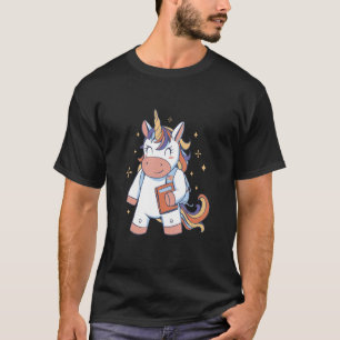 Magical Unicorn Book Bag Sparkling Unicorn Design  T-Shirt