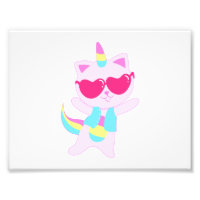 Magical unicorn Cat cartoon - Choose back colour