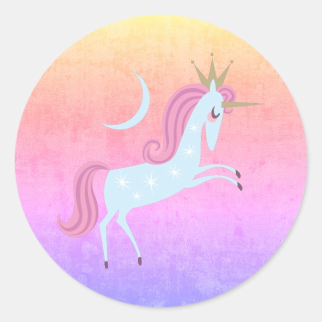 magical unicorn classic round sticker (Front)