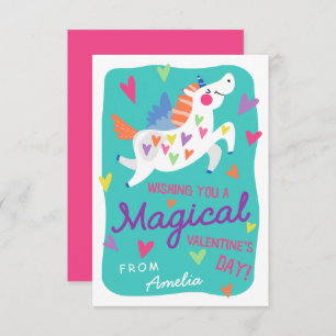 Magical Unicorn Classroom Valentine's Day Card