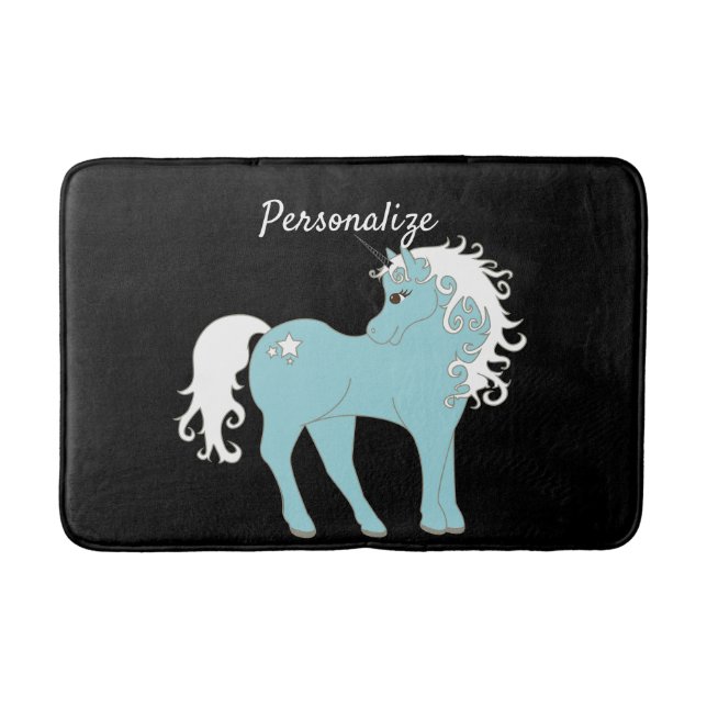 Magical Unicorn Cute & Adorable with Star Bath Mat (Front)