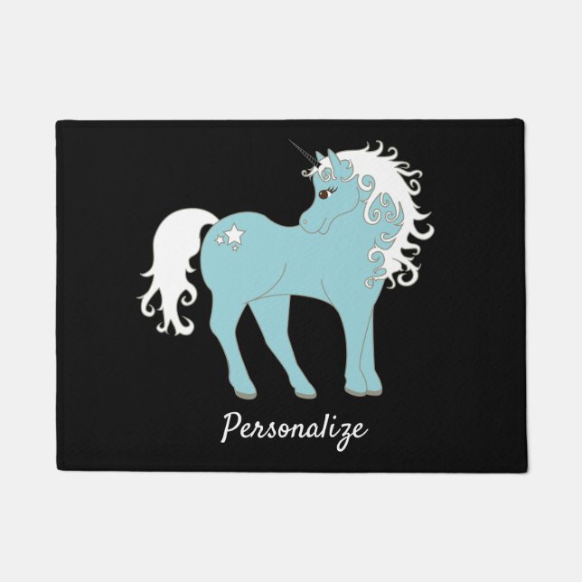 Magical Unicorn Cute & Adorable with Star Doormat (Front)